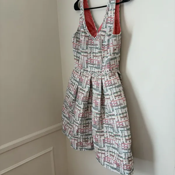 Trina Turk Linda Basket Weave Jacquard Dress Sz 6 Party Preppy Sorority Formal - Image 3