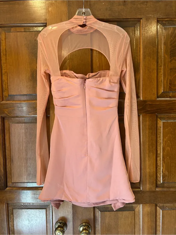 ALIAVA ALIEVA Maya Mini Dress Pink‎ Size XS NWT Cocktail Party Silk Corset Top - Image 4