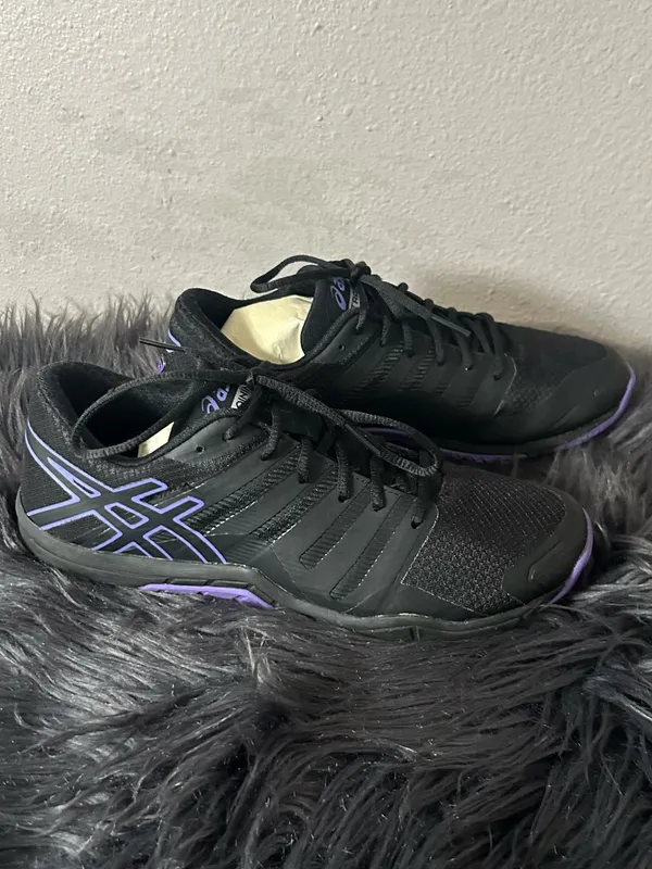Asics Met Conviction Womens Running Sneakers Black Purple Size 8 - Image 4