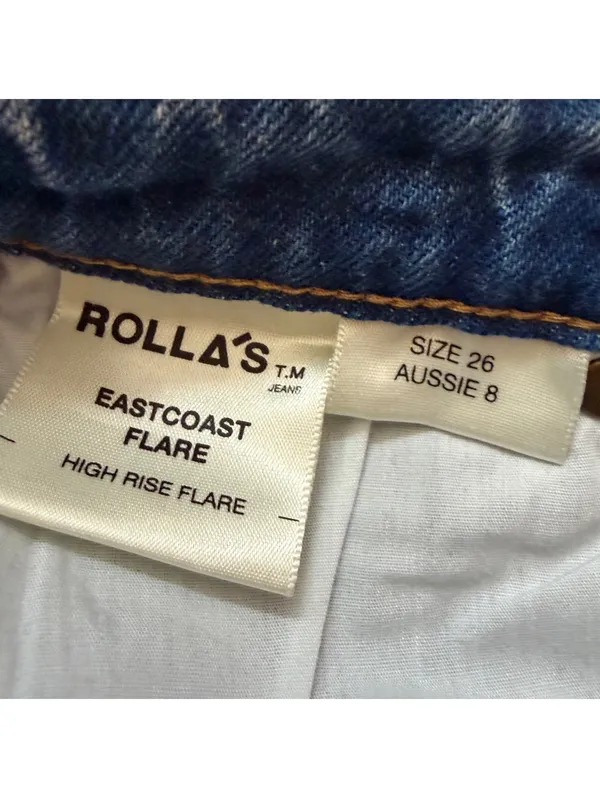 Rolla's Eastcoast High-Rise Flare Jeans Light Wash Blue Denim Women's Size 26 - Image 6