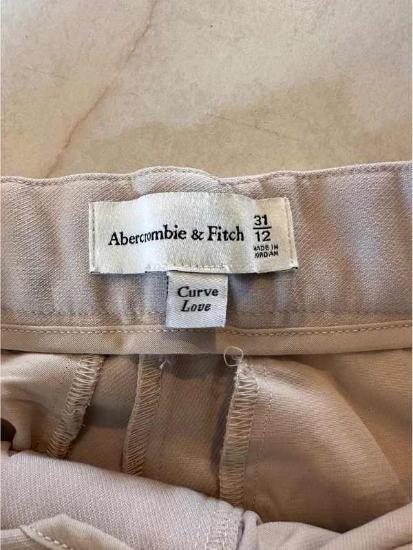 Abercrombie & Fitch Sloane Tailored Wide Leg Pants Trouser Beige Women’s 12/31 - Image 8