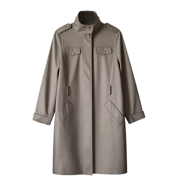 Kenneth Cole Reaction Beige Lined Trench Coat, M - Image 7