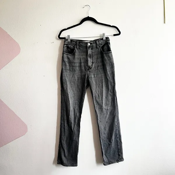 Abercrombie &‎ Fitch Ankle Straight Ultra High Rise Gray Black Jeans Women 27/4R - Image 2