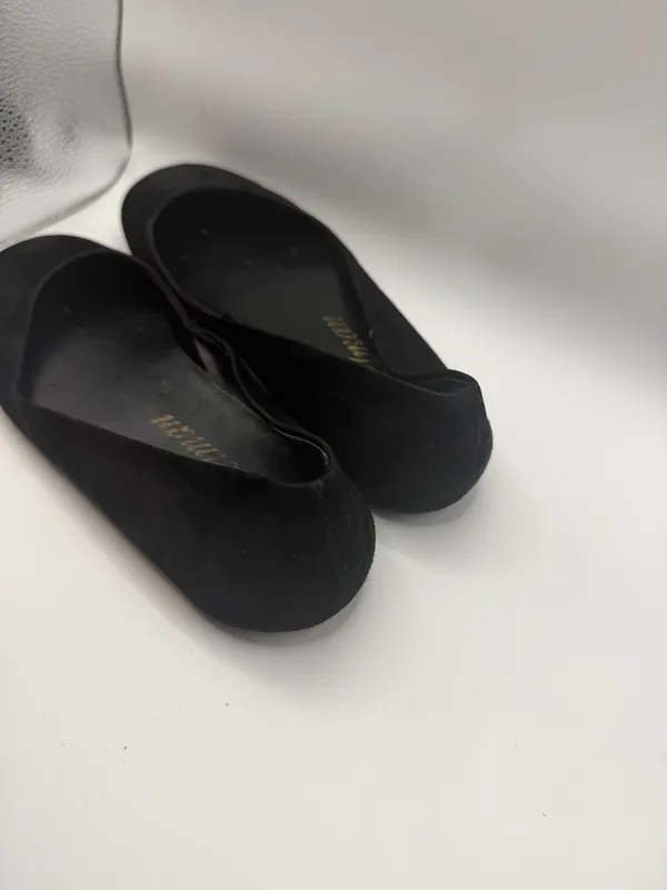 Delman Women's Black Suede Classic Ballet Flats - Image 4