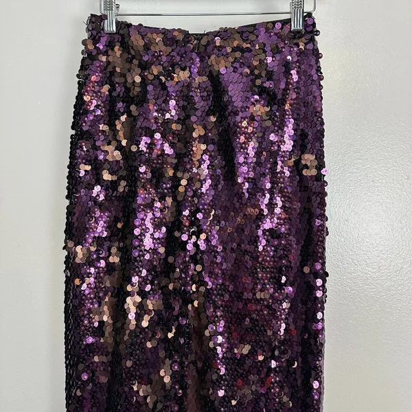 FREE PEOPLE Star Bright Sequin Midi Skirt in Lilac Size US 2 - Image 7