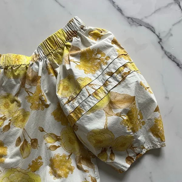 Ba&Sh Nabi Floral Off-The-Shoulder Mini Dress Jaune Yellow Size XS - Image 6