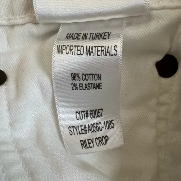 Agolde Women’s Riley Crop Straight Leg Sour Cream White Denim Jeans Size 28 - Image 11