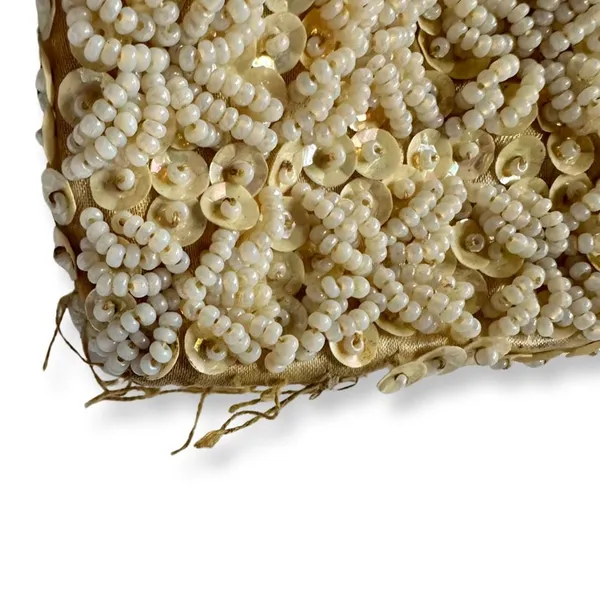 White Beaded Costume Handbag - Image 4