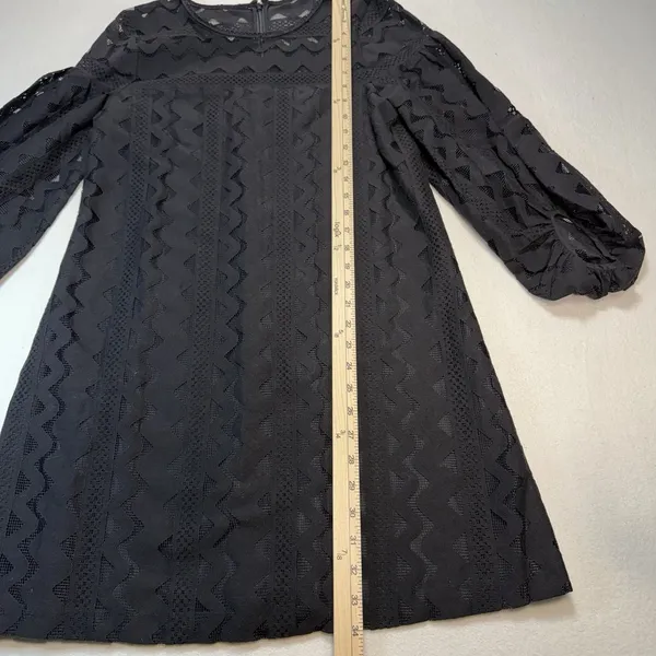 Laundry by Shelli Segal black lace long-sleeve mini Dress SIZE 4 - Image 6