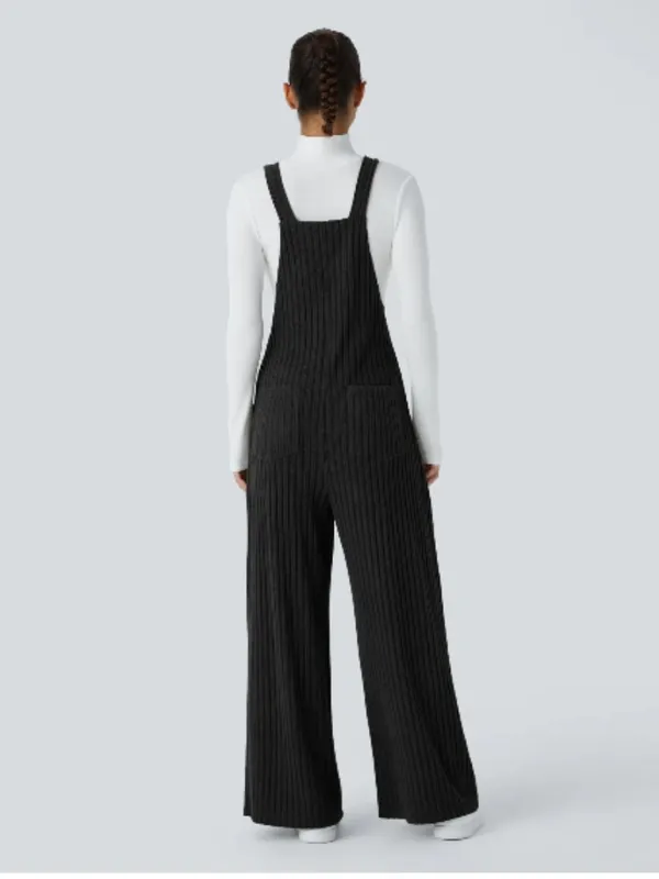 Halara | NWT Ribbed Knit Pockets Casual Overalls | Size - Image 2