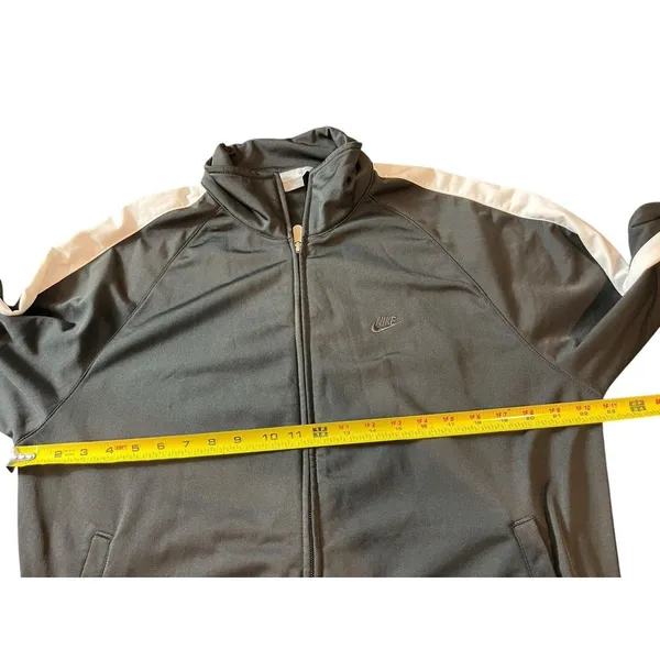 VTG Nike Black White 90s Y2K Track Zip Up Jacket L - Image 9