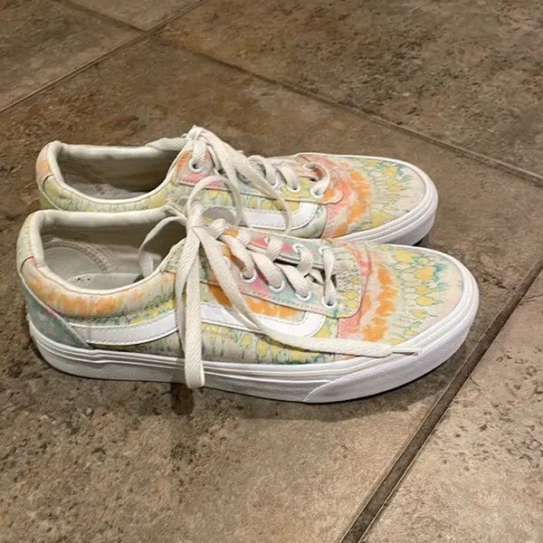 Vans Ward Lo Psychedelic Pastel Tie Dye Low Top Sneaker Shoes Womens Size 8.5 - Image 9