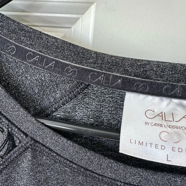Calia by Carrie Underwood Onyx Velvet Sweatshirt Women's Size L Black Gray - Image 4