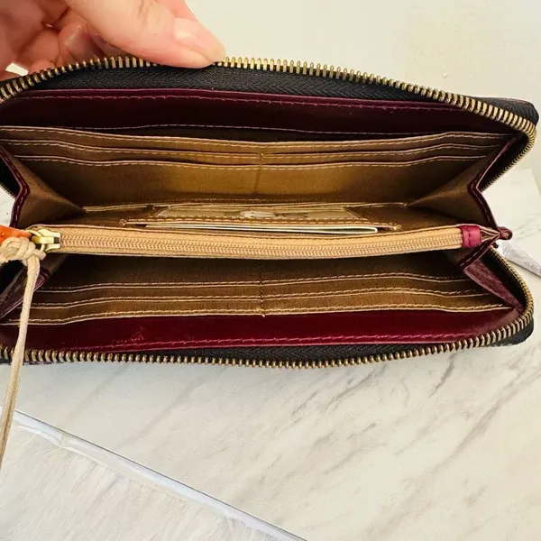 HOBO Max Large Zip Around‎ Leather Continental Wallet, Organization, Mosaic, NWT - Image 11
