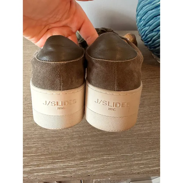 J/Slides NYC Platform Suede Sneakers Womens‎ Olive Green Size 9 - Image 5
