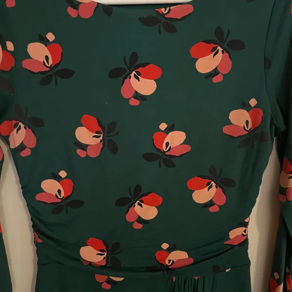 Boden Teal Dress with Pink Floral‎ Pattern Green Size undefined - Image 5