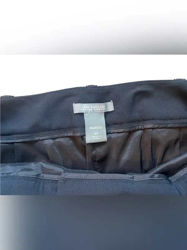 Ann Taylor Navy Straight-Leg Margo Dress Trousers - Image 2