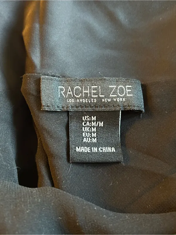 Rachel Zoe black satin cowl neck tank top with crossed straps in back size M - Image 5