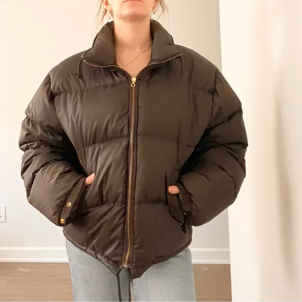 Vintage American Eagle Brown Ultra Puffer Goose Down Jacket - Image 2