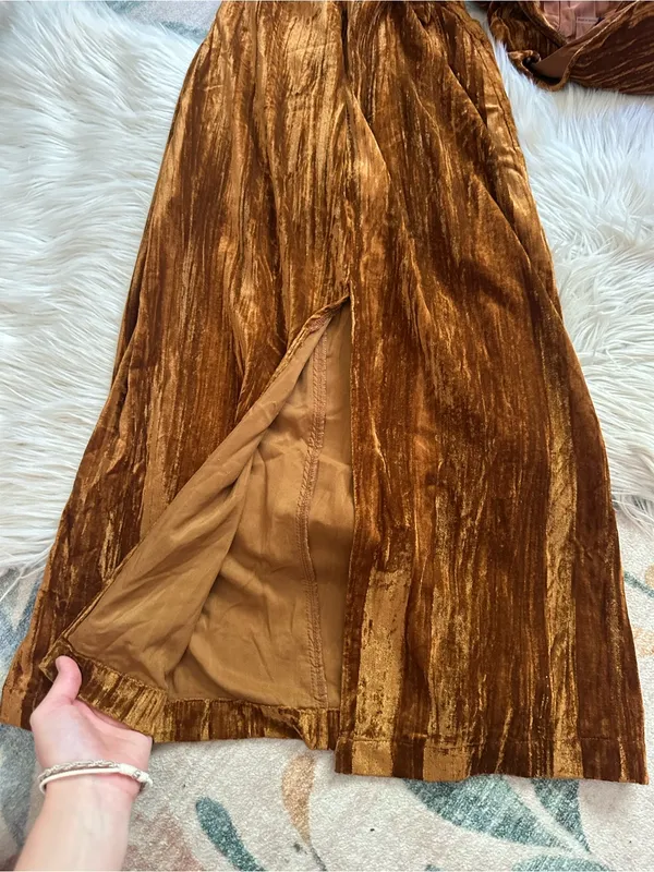VICI Jensine Plunging Neckline Velvet Maxi Dress - Image 9
