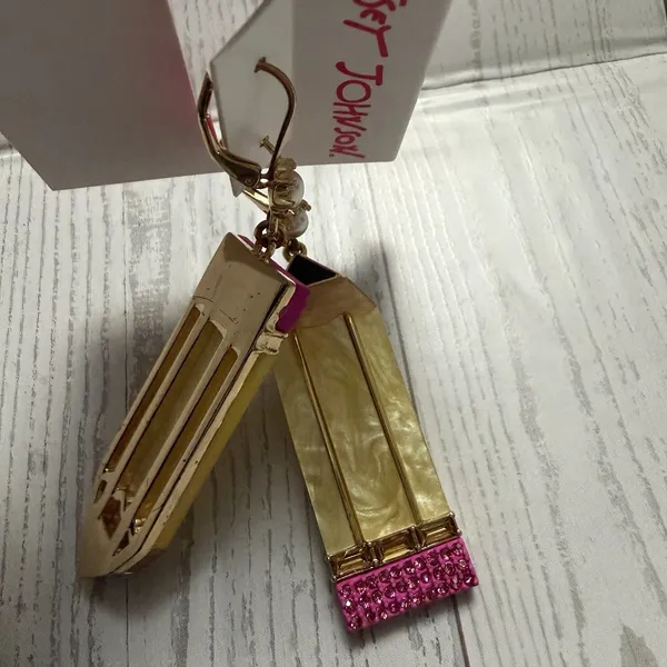 Authentic Betsey Johnson Great Teacher Gift Yellow Pencil‎ Dangly Earrings - Image 6