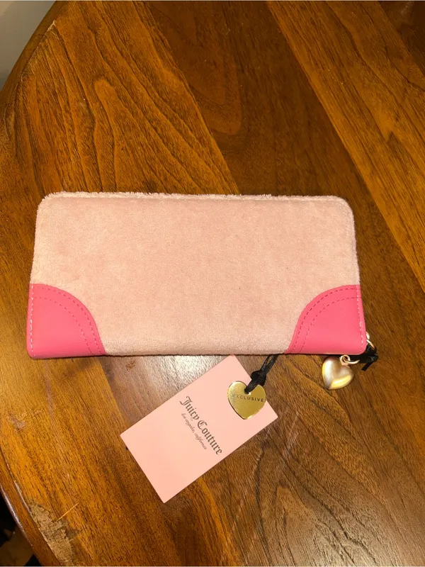 JUICY COUTURE “Lovers Club” Large Zip Around Wallet | Pink Terry Cloth | NWT Y2K - Image 8