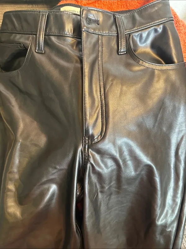 Abercrombie & Fitch 90s‎ Straight Leather Pants - Image 4