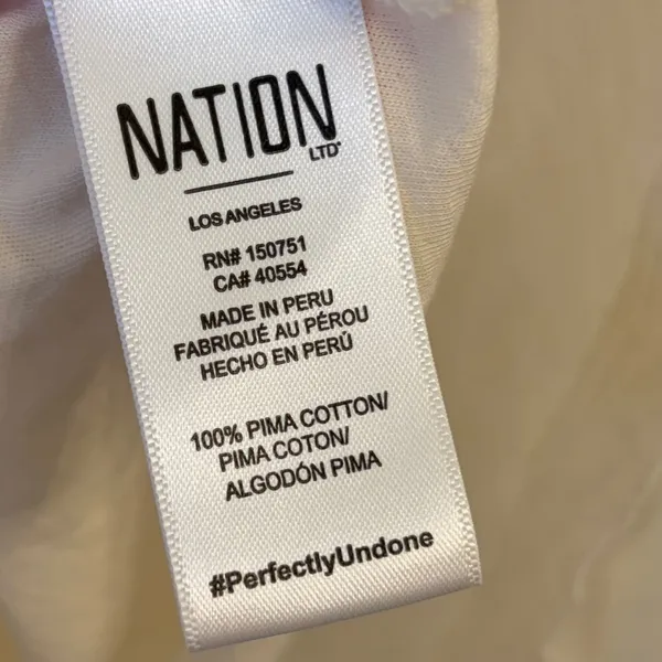 Nation LTD Loren Tee S Puff Sleeve Peasant Top Slub Knit Pima Cotton Ivory - Image 7
