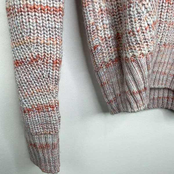 Lucky Brand Sweater Pink Striped Marled Crewneck Knit Chunky Women Medium‎ NWT - Image 4