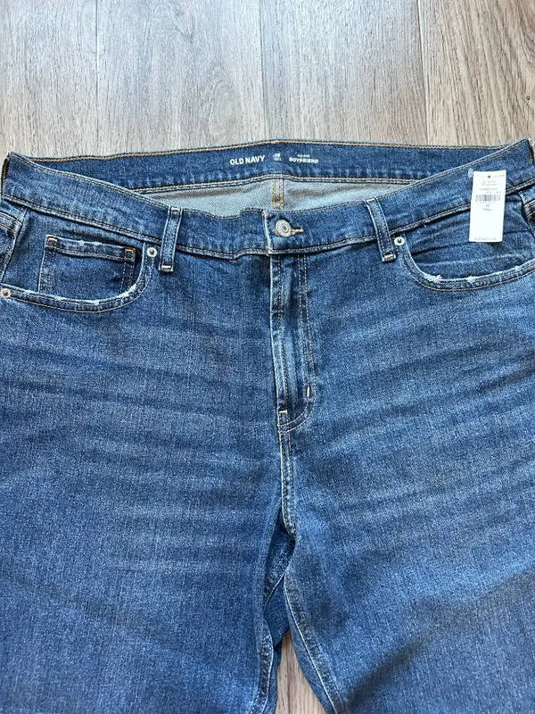 Old Navy Women's Mid Rise Boyfriend Dark Wash Jeans Size 16 Tall NWT - Image 4
