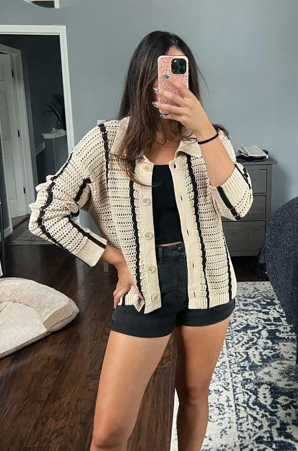 Elan Button-Up Knit Sweater - Image 6