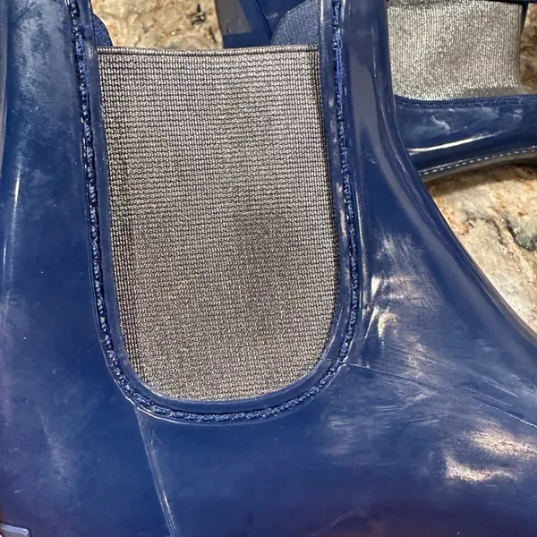 Ralph Lauren Pull on Rain Boot Blue Metallic Muck Boots Womens Sz 6 - Image 8