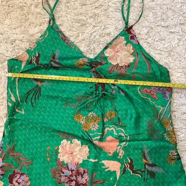Zara Green silk slip dress - Image 4