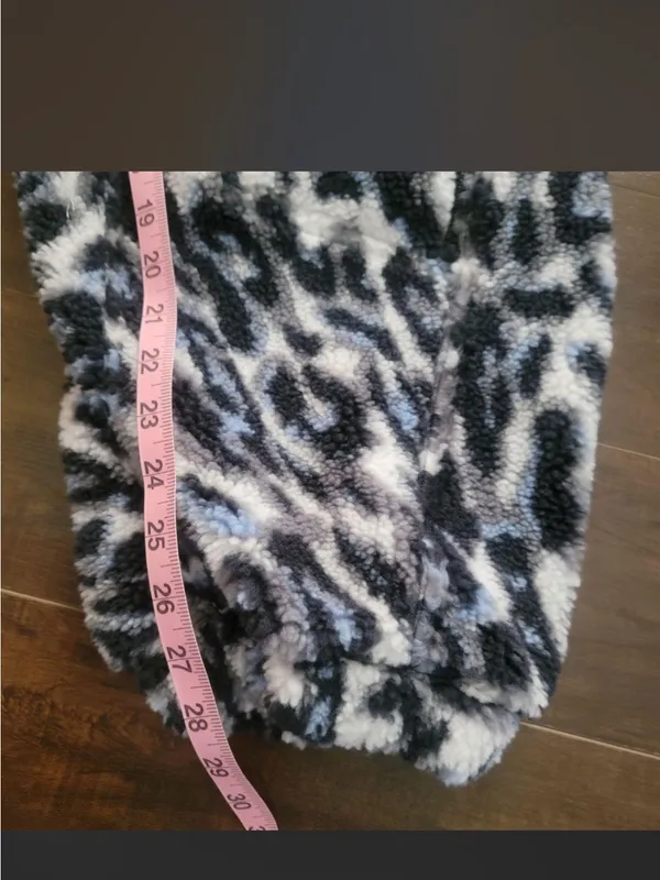 Free People Black & White Leopard Fleece Jumpsuit - Image 4