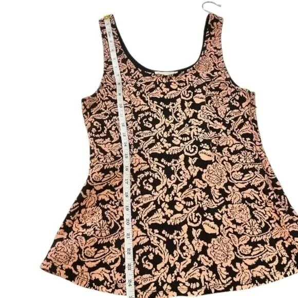 Sugarlips Black Pink Floral Jacquard Peplum Tank Top Large‎ - Image 7
