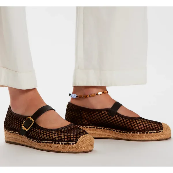 SAM EDELMAN Mackie Mesh Woven Espadrilles in Cafe Noir Size 10.5 - Image 2