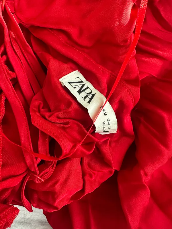 red midi dress satin party wedding coctail shower night out - Image 15