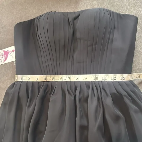 Women’s Black Strapless Short Chiffon Homecoming Party Dress Size M (8) NEW - Image 11