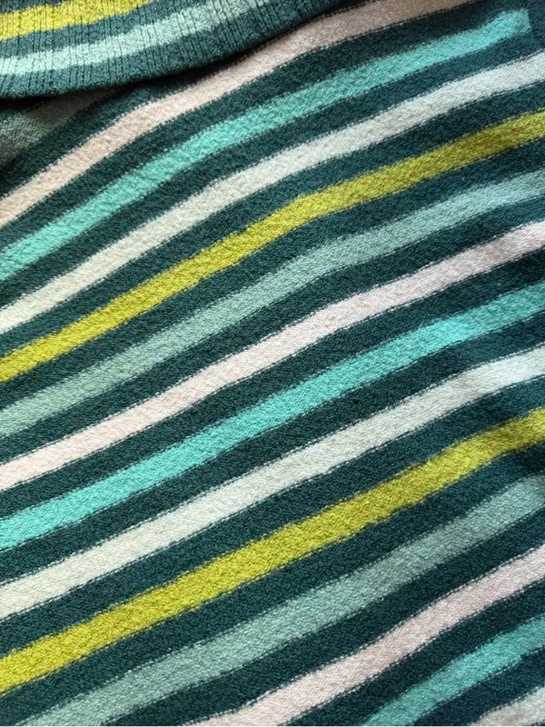 Vintage Y2K Gap Striped Sweater Snap Collar Wool - Image 6