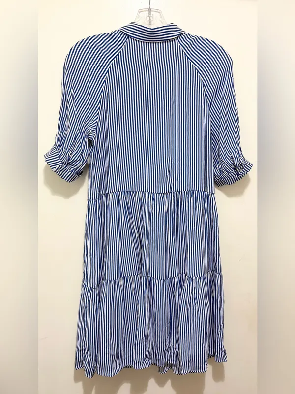 A Loves A Striped Tiered Button-Front Shirt Dress XS - Image 5