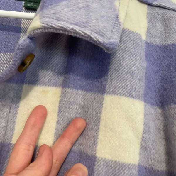 WILD FABLE Lilac Lavender Purple Cream Ivory Plaid Oversized Fit Shacket Jacket - Image 6