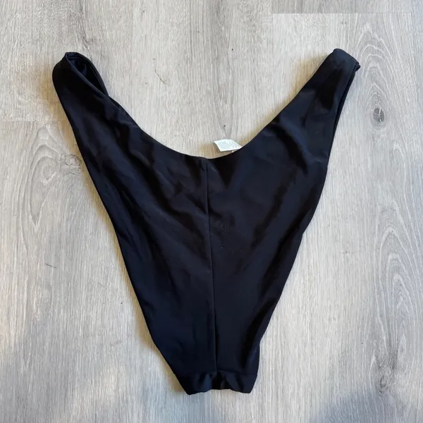 Aerie Black Cheekier High Cut V-Front Bikini Bottoms XXL 642754659 - Image 5