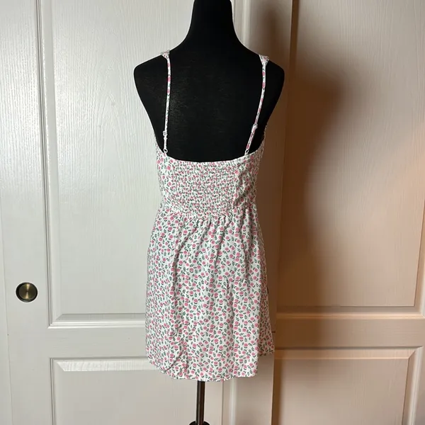 Pink Micro Rose Floral Mini Sun Dress - Image 3