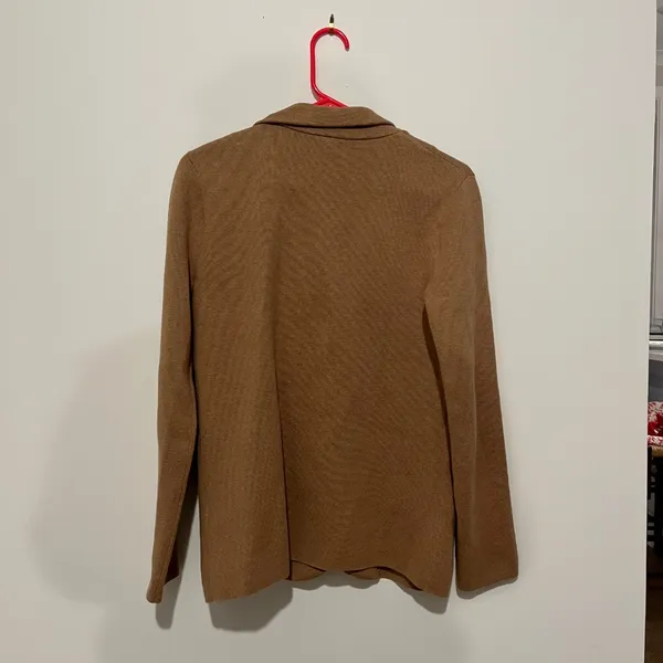 J. Crew Eloise Sweater Blazer-Tan/Khaki-Women's Size Small- 100% Cotton - Image 3