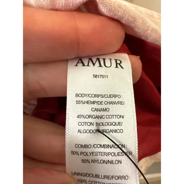 AMUR Zemirah Ruffle Midi Dress Red‎ Ochre Floral Sustainable 6 - Image 12