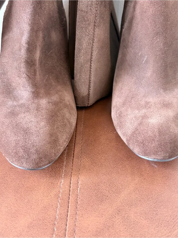 Nine West Heartset Suede Wedge Knee High Boots Taupe Brown Size 11 NWOT - Image 4