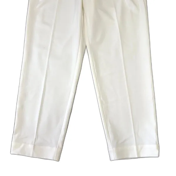 NWT Loft Outlet Paperbag Pants White Tapered Leg Belted Office‎ Size Medium - Image 3
