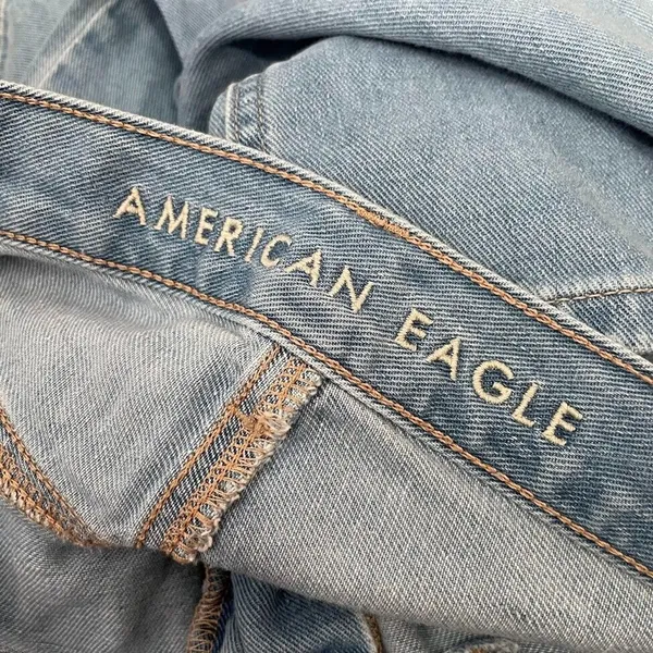 American Eagle Outfitters Mom Jeans Size 6 Light Wash Hemp Denim High Rise - Image 6