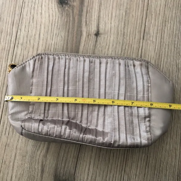 Bulgari for Emirates Silver Ruched Travel Case Makeup Bag Cosmetic Purse - Image 2