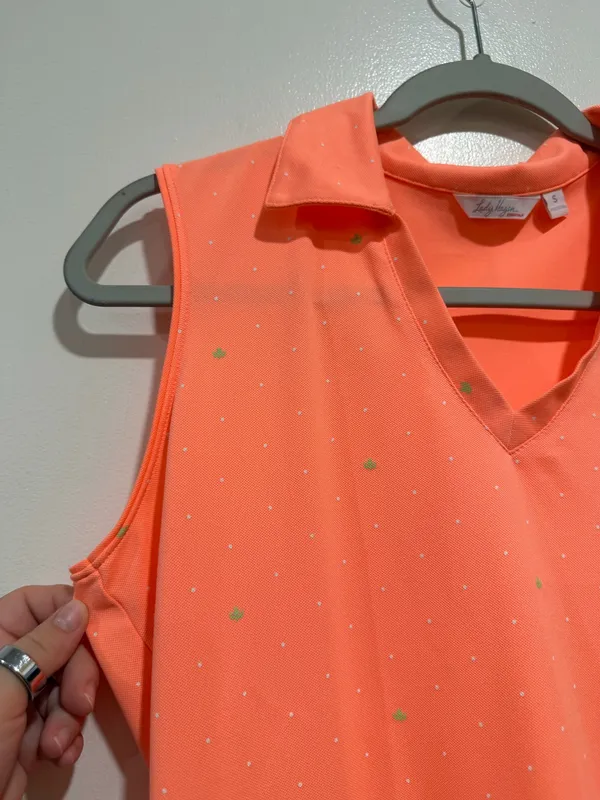Lady Hagen Essentials Coral Sleeveless Golf Polo Top Size Small - Image 3